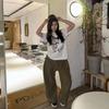 Футболка с короткими рукавами American Retro High Street, мужская футболка высокого качества Ruan Shuai Oumei, модная брендовая пара