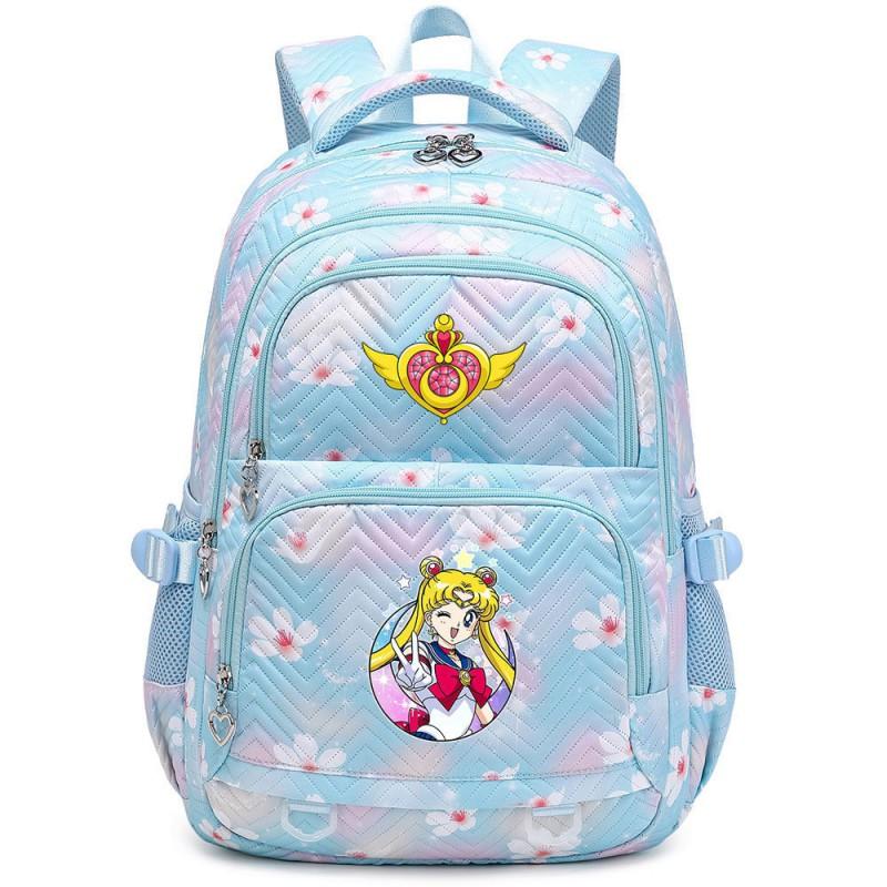 Youth Campus Style Cartoon Print Multi-Compartment Lightweight School Backpack Teen Girls Boys