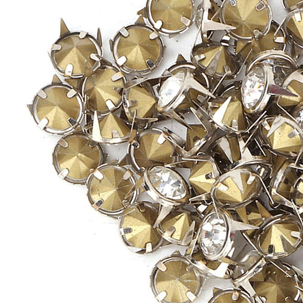 100pcs Cloth Cap Crystal Inlay Rapid Rivets Spots Studs Cap for DIY Leather Craft Decoration