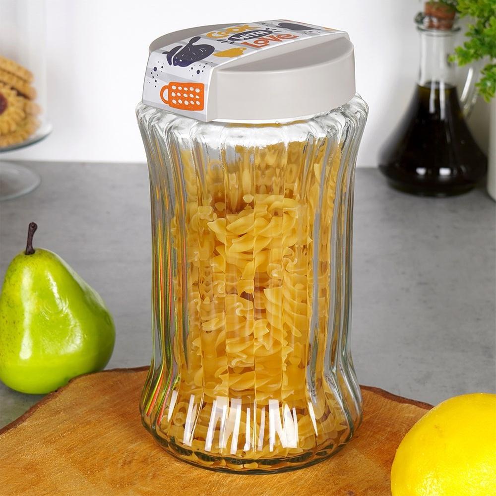 Glass Food Storage Jar with Lid 1.6L