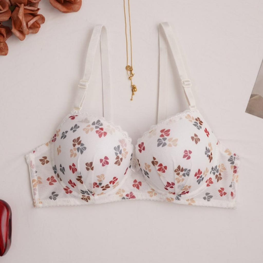 Женский бюстгальтер с цветочным принтом Converge, регулируемый, дышащий, пуш-ап, стальное кольцо, бюстгальтер, удобный топ-бралетт