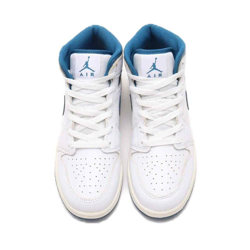 FN7432-141 Nike GS Air Jordan 1 Mid SE Белый Парус Промышленный Синий