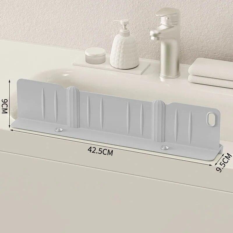 Силиконовый защитный экран от брызг воды с полкой для хранения для кухонной раковины, защитный экран от брызг, остров и ванная комната, надежное нескользящее основание с присоской