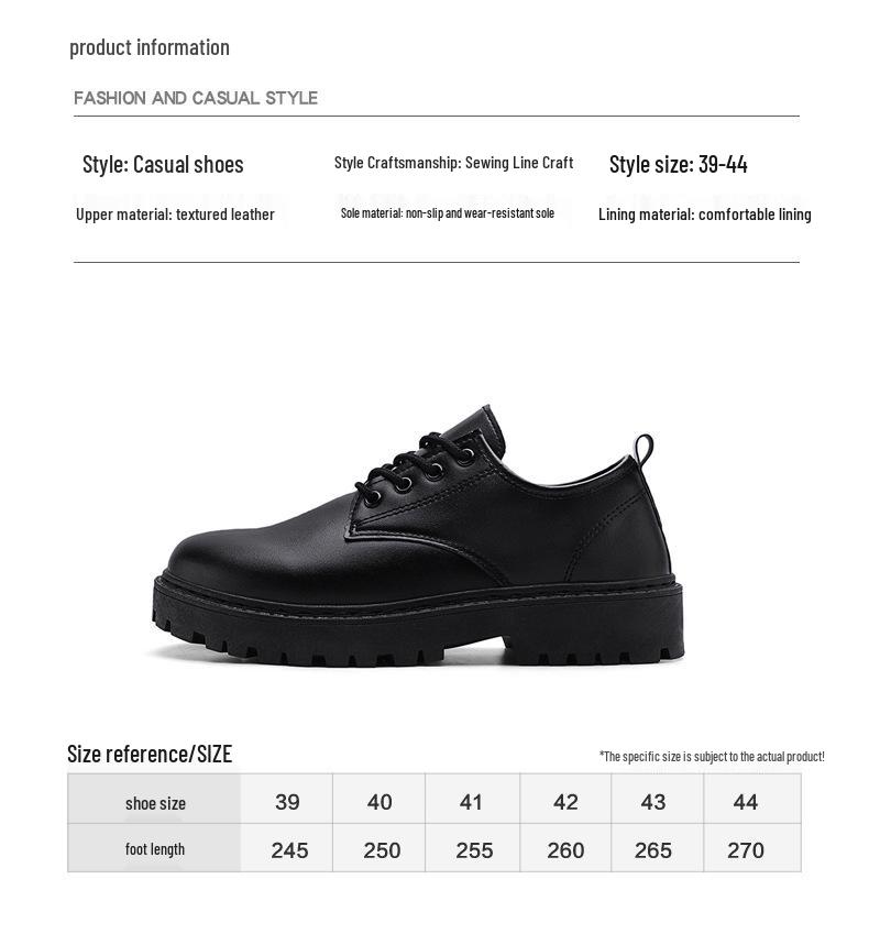 Мужская повседневная деловая кожаная обувь Осень 2024: Модные водонепроницаемые ботинки Мартинс в британском стиле