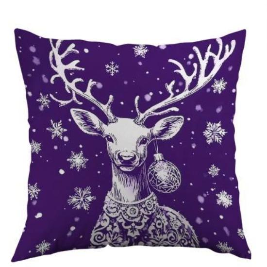 Pillow Cover Christmas Purple Simple Print Home Sofa Cushion Cover Pillow Cover