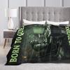 Born to Quest Forced to Clock In Meme Blankets  Flannel Throw Blanket Airplane Travel Decoration Soft Warm Bedspreads,