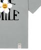 GRAVER [Унисекс] Футболка с коротким рукавом и логотипом 'Nice Smile' и цветком_Хаки Серый