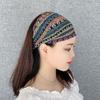 Vintage Ethnic Style Wide Side Wash Face Non Slip Stripe Headband Women Hairbands Korean Head Wrap