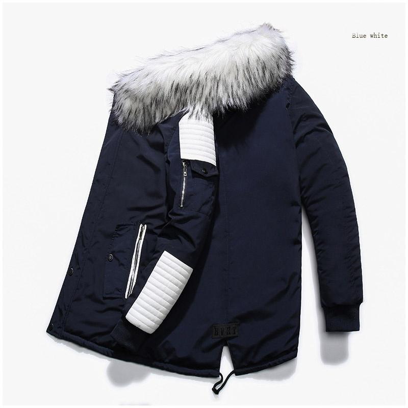 Высококачественная зимняя меховая куртка с капюшоном, длинное пальто, толстые водонепроницаемые куртки, мужская верхняя одежда, пуховик