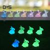 10Pcs Simulation Luminous Bunny Colorful Eco-friendly Rabbit Figurine Mini Fairy Garden Ornaments
