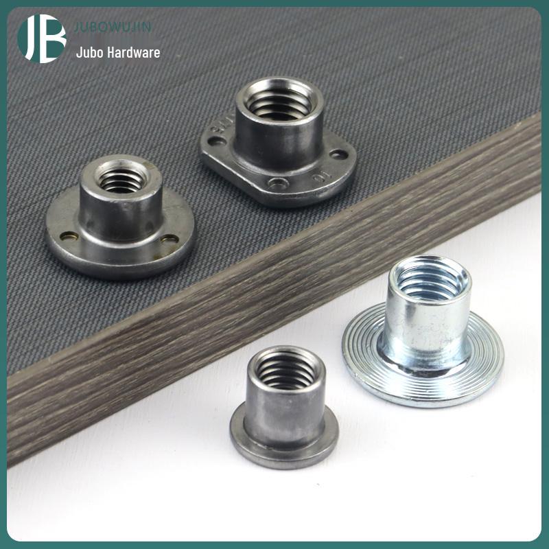 Thickened Welded T-Nut, Cold Heading Iron Plate, Round Imperial Fine Thread, Natural Color, Sizes M6/M8/M10.