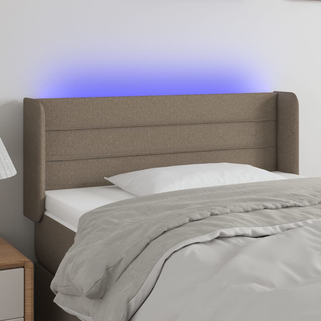 Vidaxl Zagłówek Do Łóżka Z Led, Taupe, 103X16X78/88 Cm, Tkanina