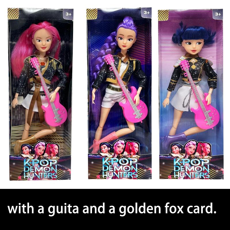 Netflix Kpop Demon Hunters Action Figures -Derpy Tiger Sussy Rumi Mira Zoey, Colorful Lights Theme Song Toy, Fans Christmas Gift