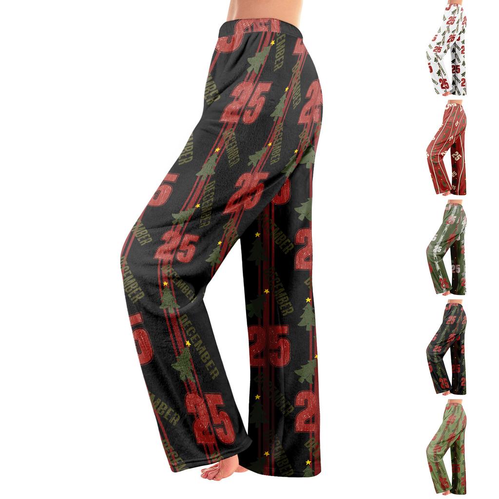 Pajama Pants Sleepwear Casual Drawstring Elastic Waist Pants Comfy Straight Yoga Loose Trousers