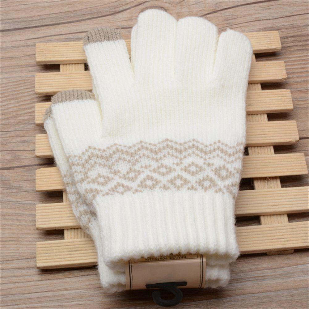 Outdoor Driving Cycling Elastic Cuff Warm Knit Gloves Touch Screen Gloves Mittens Winter Gloves