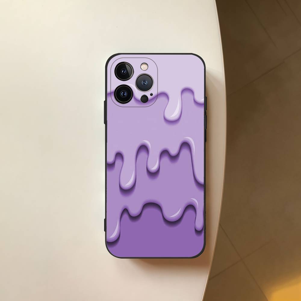 Фиолетовый Жидкий Капающий Квадратный Матовый Силиконовый Чехол Для Iphone17 Air 16 15 14 13 12 11 Pro Max Plus Матовый Базовый Чехол