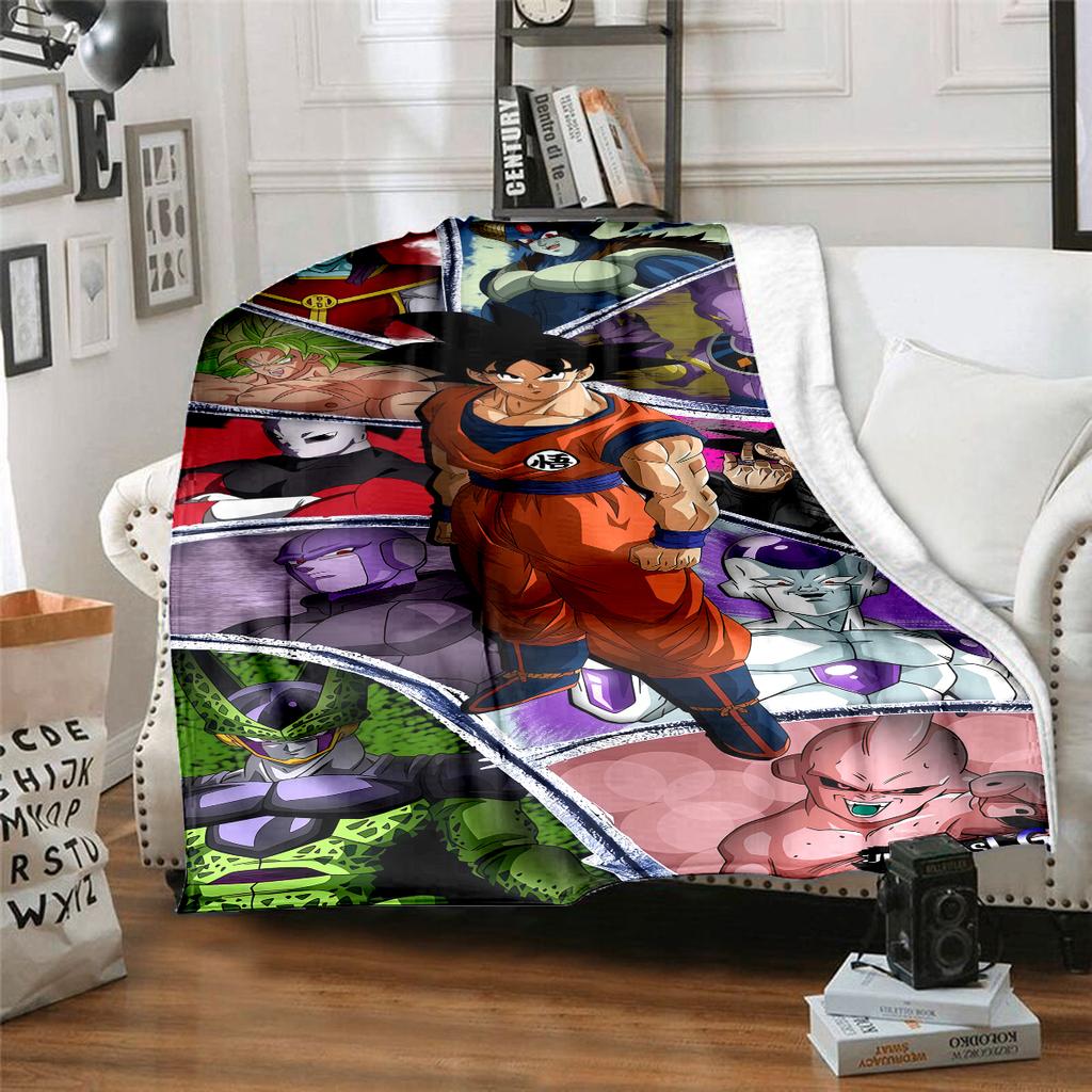1 шт. Плед из фланели с принтом DRAGON BALL, Высокое качество, Для всех сезонов, Декор для дома, Тепло и Уют, Идеально для Рождественских подарков