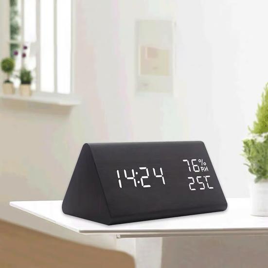 Будильник с голосовым управлением, энергосберегающие многофункциональные настольные часы из АБС-пластика с прозрачным экраном для дома