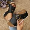 Large Size Wedge Heel Slippers Women's Summer New One-pedal Light Wedge Heel Sandals Women