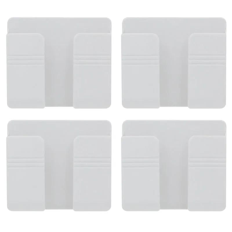 4/2/1Pcs Multifunction Punch Free Wall Mounted Storage Box Organizer TV Remote Control Mounted Mobile Phone Plug Charging Holder