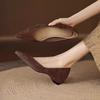 2025 Handmade Genuine Leather Suede Low Heels Pointed Toe Dress Shoes Women Elegant Pumps Casual Shoes Flat Shoes