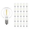 20 Pack G40 E12 LED Bulb 1W Warm White Globe Light 5V 24V 110V 220V Dimmable LED for Waterproof String Lights Garden Decoration
