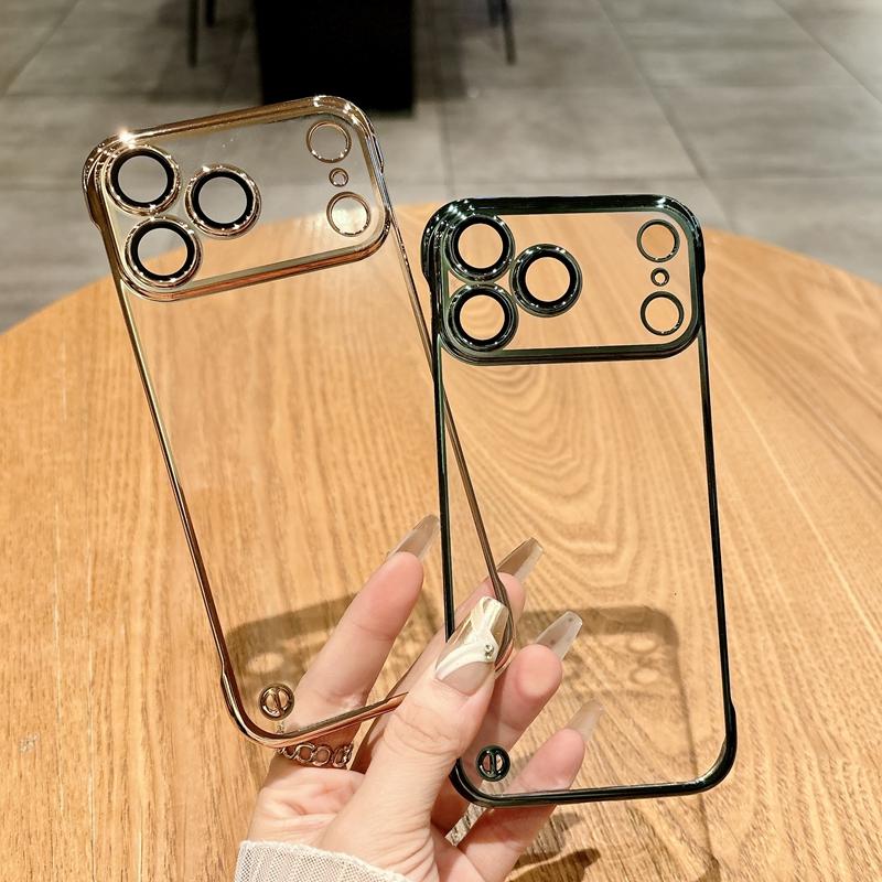 Ультратонкий прозрачный чехол с полуоберткой для iPhone 17 Air 16 15 14 Plus 13 11 12 16 17 Pro Max, чехол-защита для стекла камеры