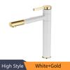 Basin Faucets Brass Bathroom Faucet Vessel Sinks Mixer Vanity Tap Swivel Spout Deck Mounted White Color Washbasin Faucet LT-701A