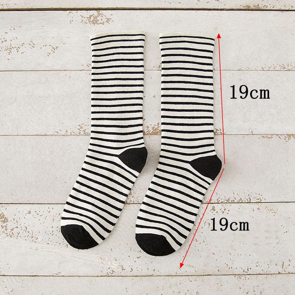 Gifts Winter Warm Ankle Cotton Striped Socks Knit Elastic Hosiery