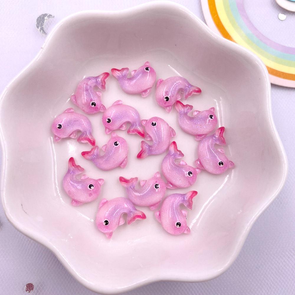 50pcs Glitter Mixed Resin Mini Colorful Mermaid Tail Shell Starfish Seahorse Conch Flatback Figurines Rhinestones Nail Art DIY Scrapbook Accessories