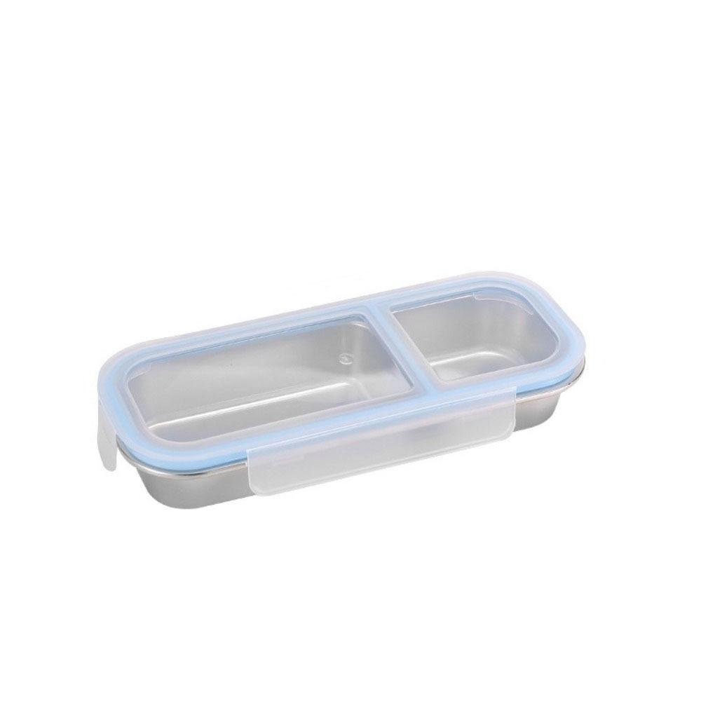 Reusable Food Storage Container Leakproof Seasoning Tray Stainless Steel Lunch Box Office