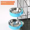 Pet bowl feeder, dog cage hanging fixed cat bowl, dog bowl, pet stainless steel dog bowl