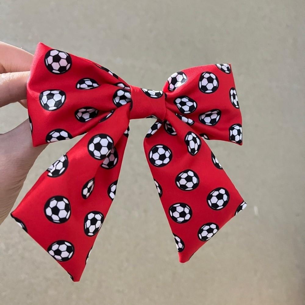 Gift Colorful Football Pattern Bow Hair Clip Elastic Fashion Fashion Hair Accessories Cute Soft Fabric Ribbon Hair Rope Game Day