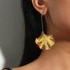 Fashionable, Exaggerated, Simple and Creative, Metallic Texture, Ginkgo Leaf Alloy Earrings and Pendants