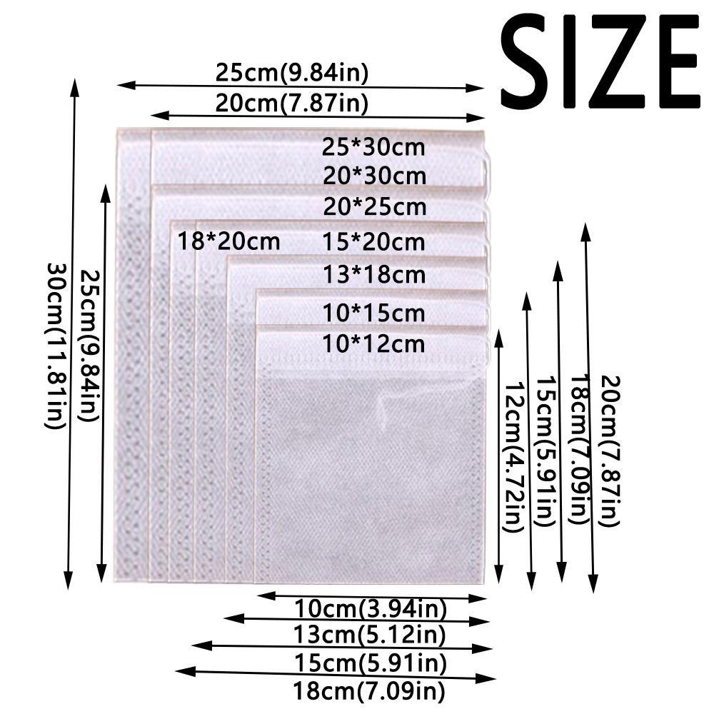 100Pcs Drawstring Disposable Coffee Pouches Non-woven Fabric Drawable Tea Infuser Multi-size Large Tea Filter Bags with String