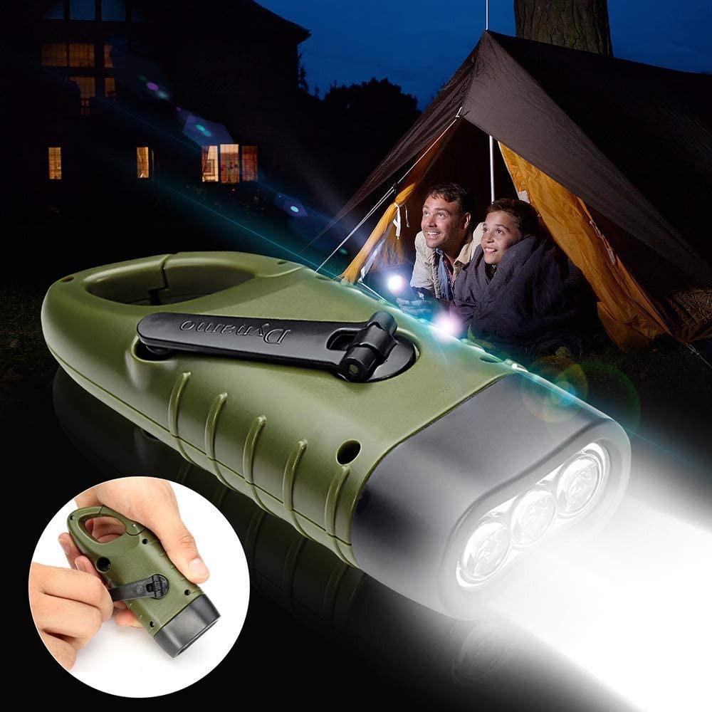 1PC Portable LED Lamps Flashlight Hand Crank Dynamo Torch Lantern Professional Solar Power Tent Light for Outdoor Camping Mountaineering