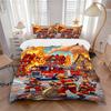 Firefighters Flames Town Print 3Pcs Bedding Setduvet Cover With 2 Bedropillowcase Home Birthday Gift