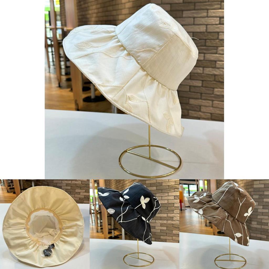 Корейская панама с узором из листьев для женщин, со складными широкими полями, в стиле ретро, регулируемого размера, защита от солнца