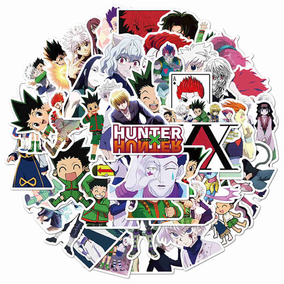 50 шт. аниме-наклейки Hunter X Hunter Kawaii, наклейки для гитары, скейтборда, ноутбука, багажа, водонепроницаемые наклейки с граффити, детские игрушки