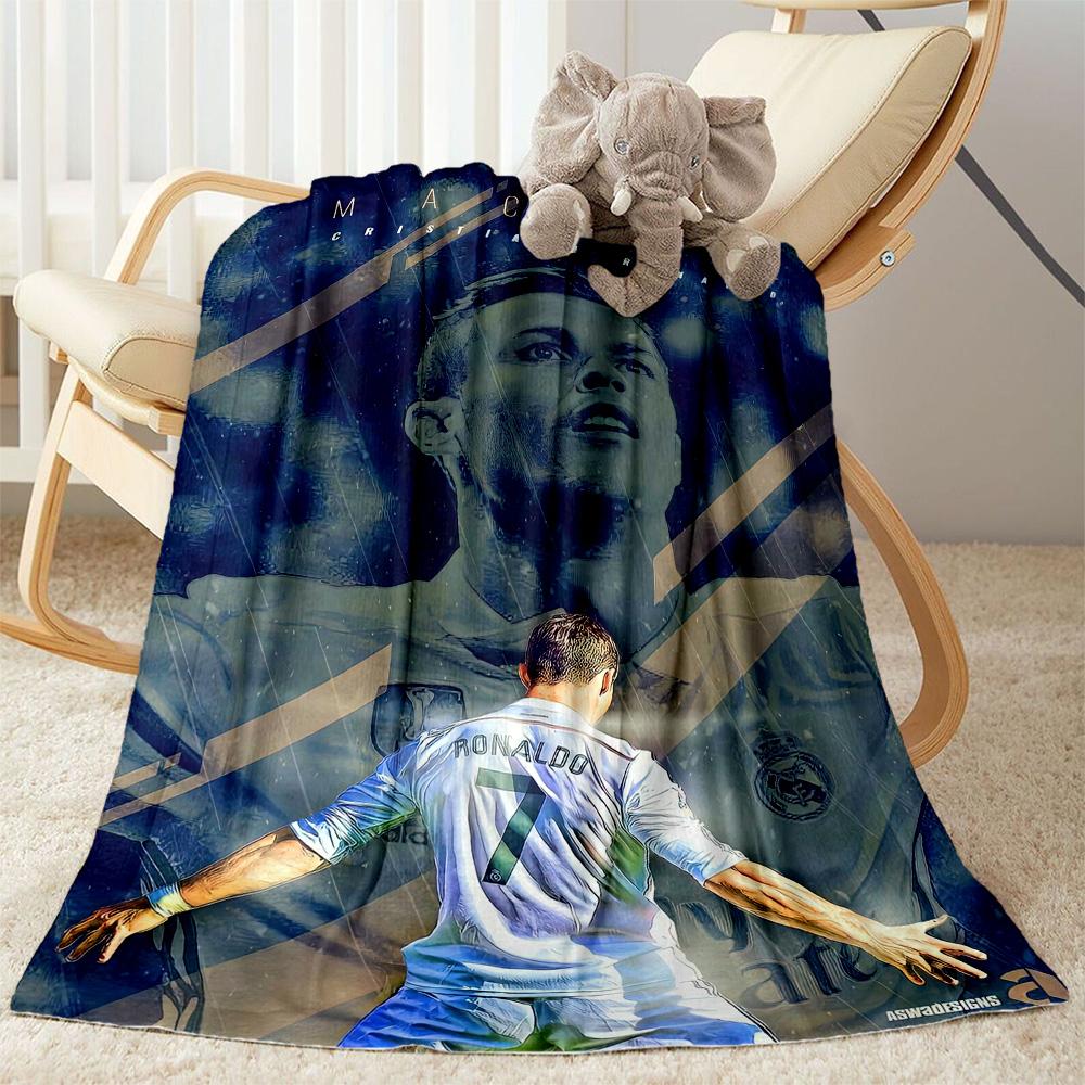 Cristiano Ronaldo Blanket Comfortable Great For Picnics Sofa Couch For All Seasons Digital Print Gift For Travel Home Birthdays