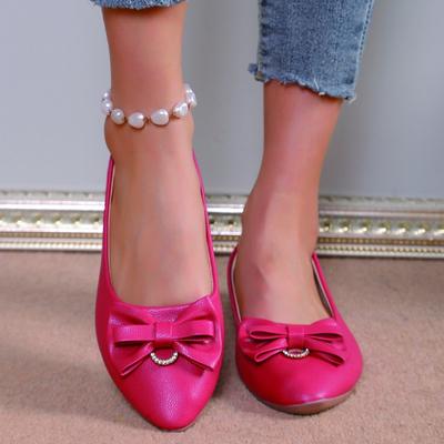 Мода 2024 Бренд Женская обувь Неглубокие Женские Балетки Мода Бабочка-узел Повседневные Балетки Женские Горячая Распродажа Большой Размер Однотонные Плоские Низкий Каблук