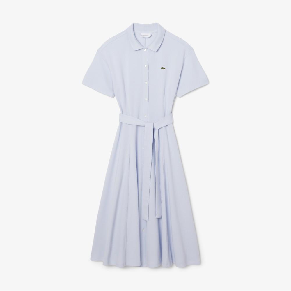[lacoste] Women's Fit and Flare Belted Polo Dress EF9621-56GJ2G
