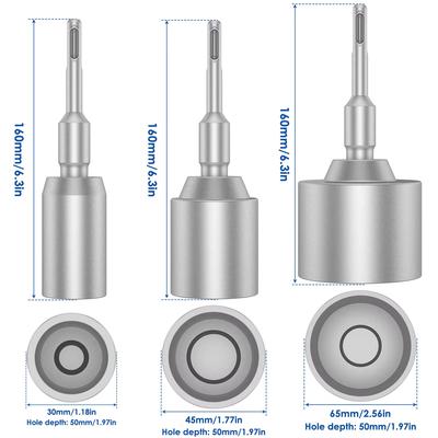 SDS-Plus Насадка для забивания заземляющих стержней диаметром 30/45/65 мм для роторных перфораторов, инструмент для забивания заземляющих стержней Т-образного профиля, кованое стальное сверло