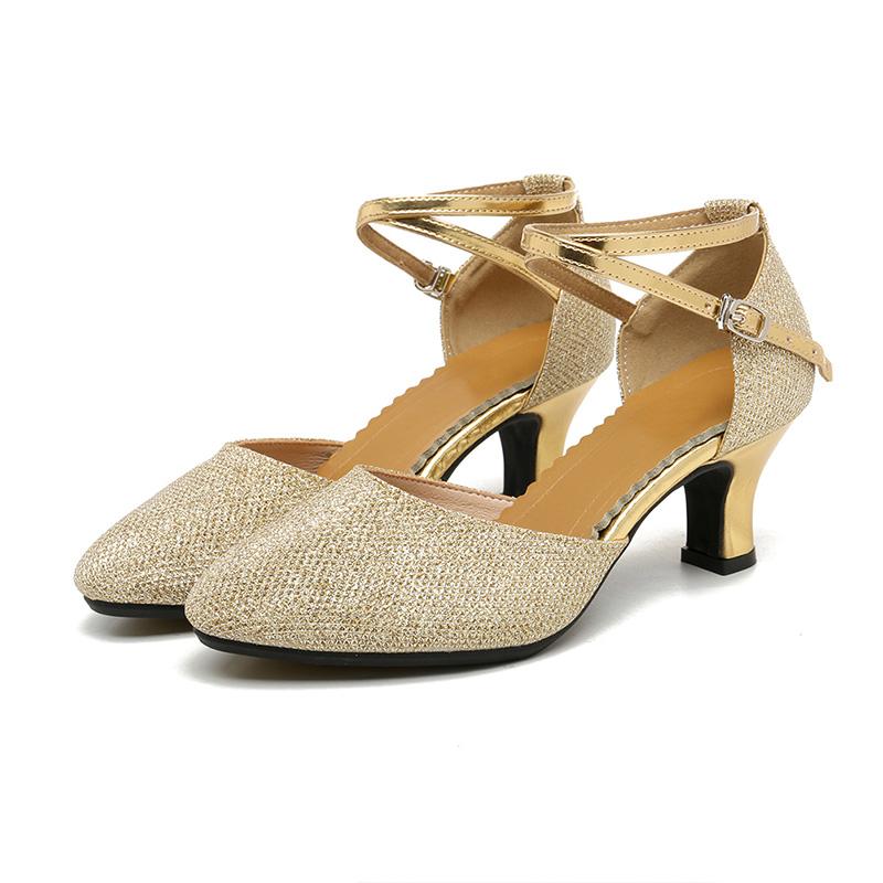 Женская обувь для латинских танцев из искусственной кожи, современная обувь для сальсы с закрытым носком на мягкой подошве, обувь для бальных танцев танго, каблук 5,5 см