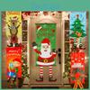 Vibrant Christmas Porch Door Banner Flag With Rudolf And Santa Claus