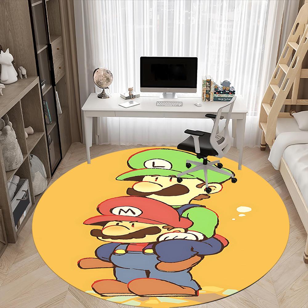 1pc Mario Office Round Area Rug, Under Office Chairs Bedroom Living Room Home Decor  a1022230