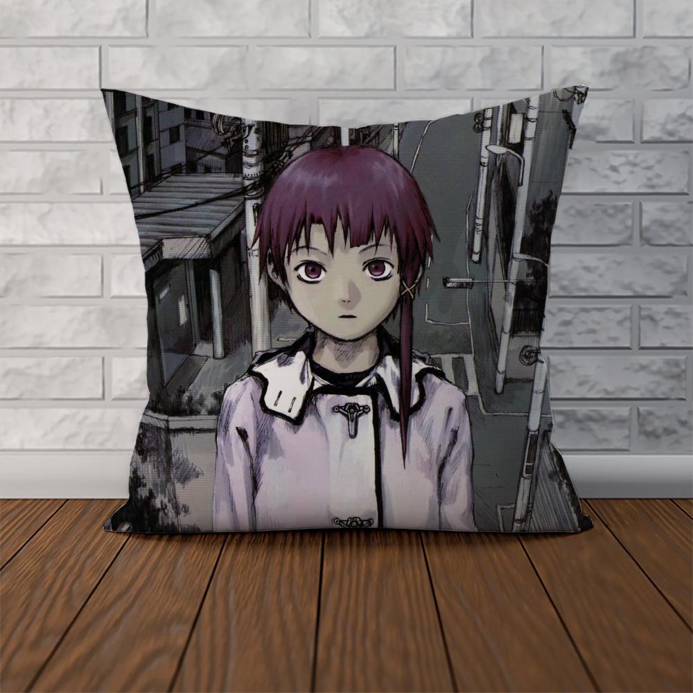 Подушка с принтом Serial Experiments Lain для автомобиля, дивана, декоративная, для дома, двусторонняя, плюшевая, квадратная, наволочка