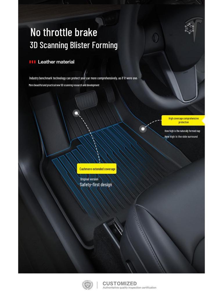 Коврик в передний багажник из ТПЭ и накладка на спинку заднего сиденья для Tesla Model Y