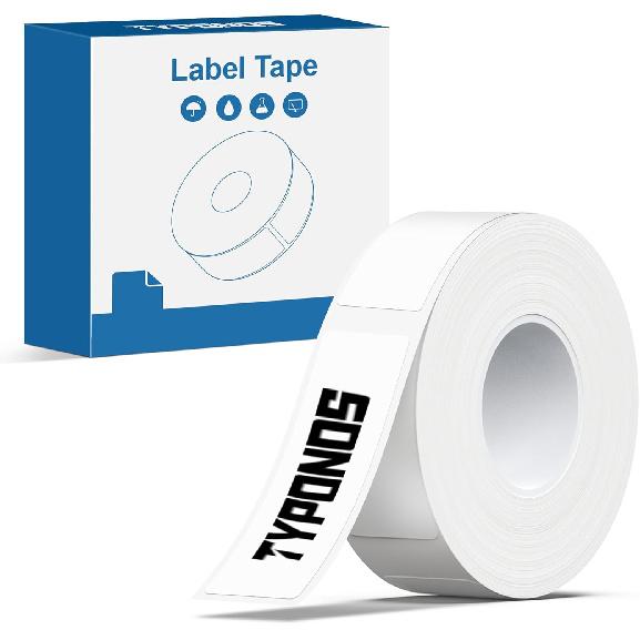 P21 Label Maker Tape Black on White 14x40mm (0.55"x1.57"), Adapted NELKO P21 Label Printer Paper Standard Laminated 180 Labels/Roll, White Tape Use