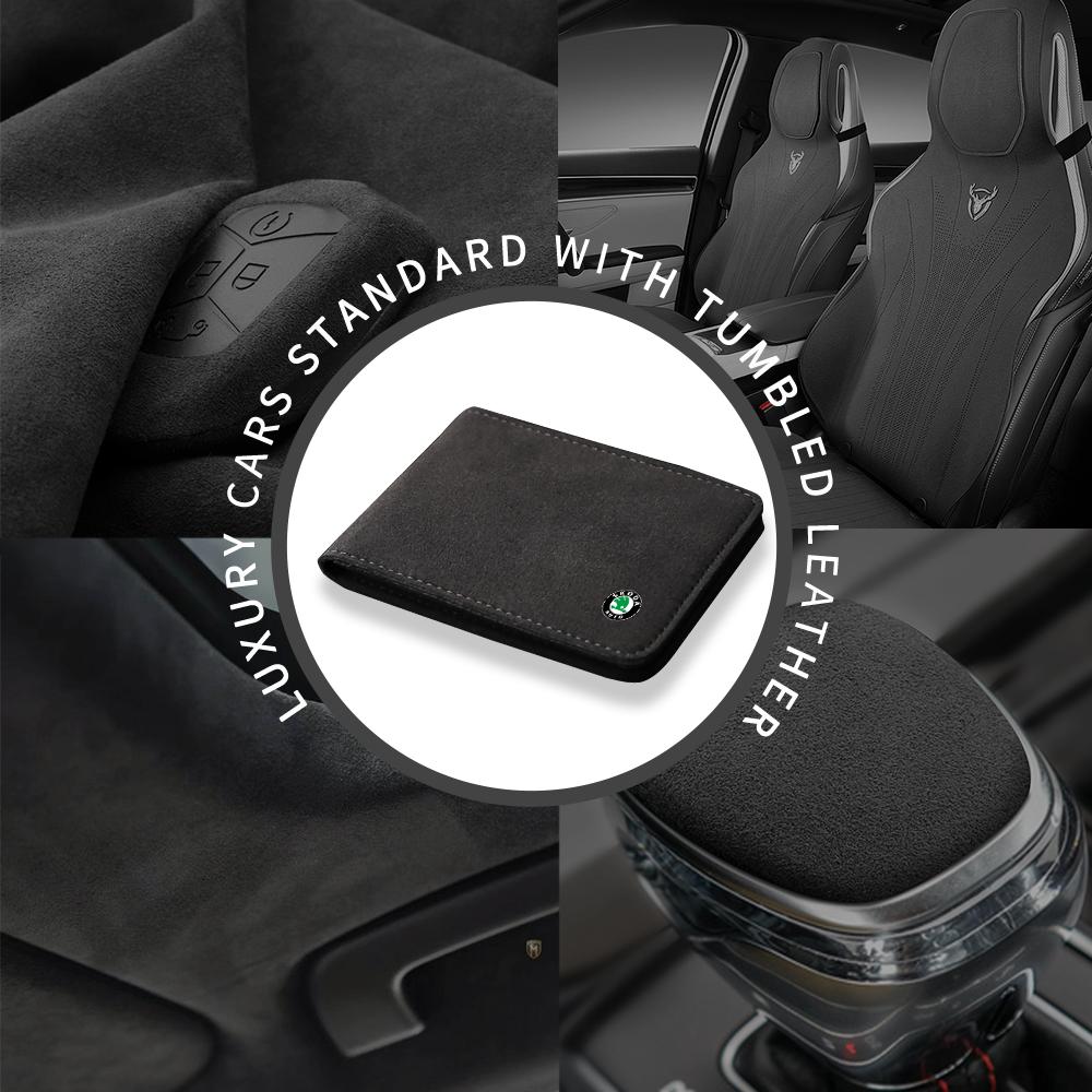 TTJJ2 Leather Car Styling Driver License Credit Card Holder Storage Case Wallet For Skoda Rapid Superb Octavia Fabia Octavia Yeti VRS